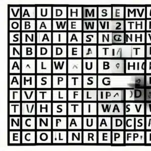 Eine Matrix, die willkürliche Buchstaben enthält.